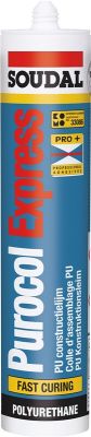 Soudal Purocol Express D4 Metal ve Ahşap Köşe Birleşimleri için Yapıştırıcı 310 ml Şeffaf 12 adet koli